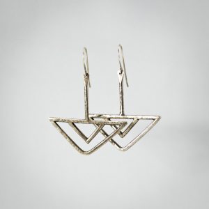 These wicked Sterling Silver Triangle Earrings have subtle hand hammered texture, oxidized and polished for a sassy look!